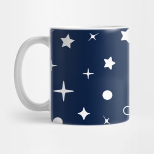 Blue night sky stars pattern Mug